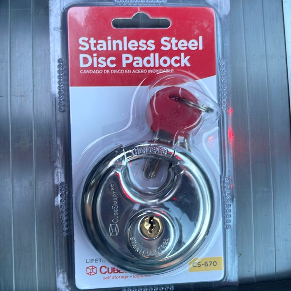 Stainless Steel Disc Padlock from CubeSmart